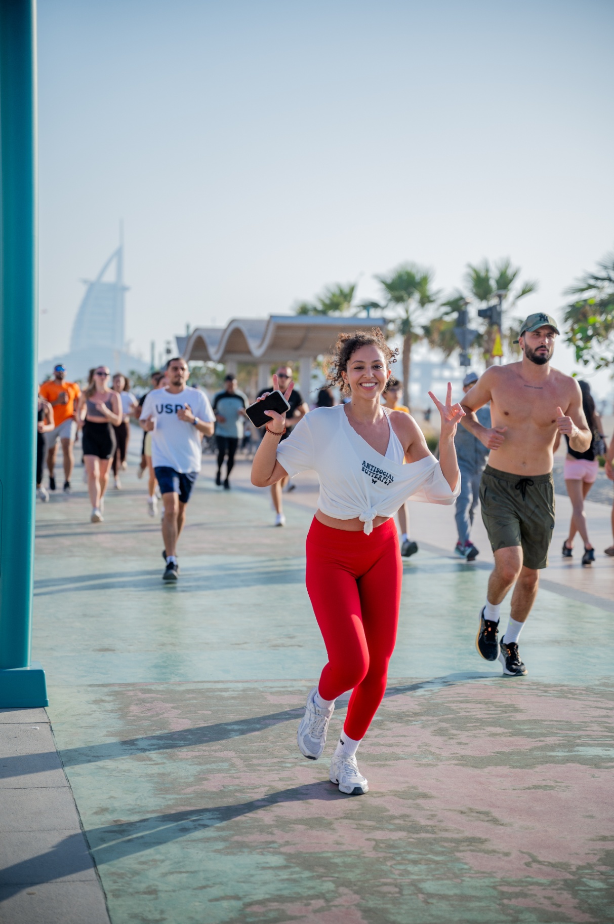 Run club on the promenade