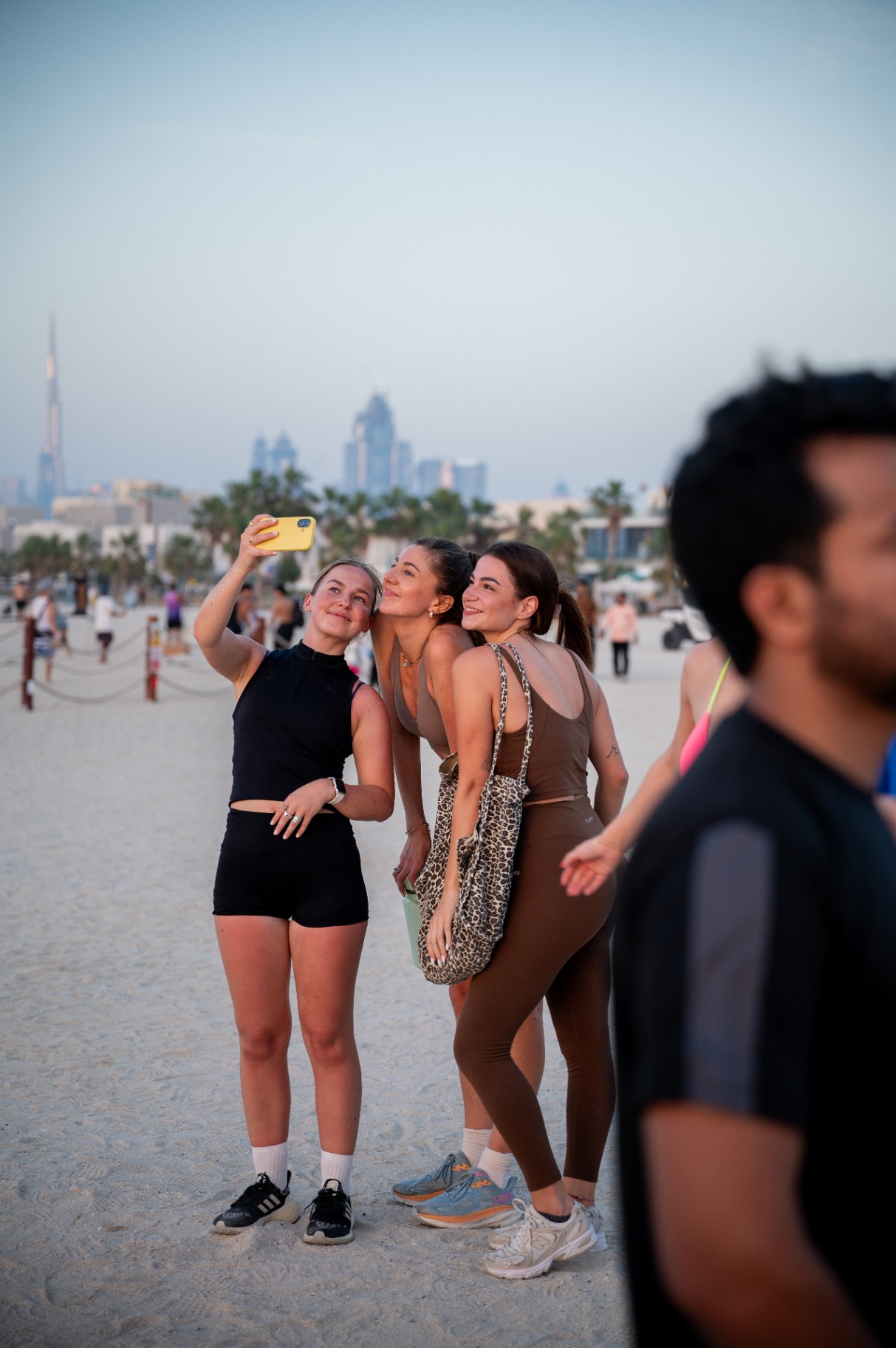 Crew selfie with the Dubai skyline